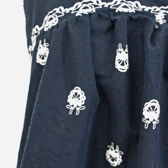 Vintage Sleeveless Top 100% Cotton Loose Fit Black and White Paisley - Picture 6 of 7